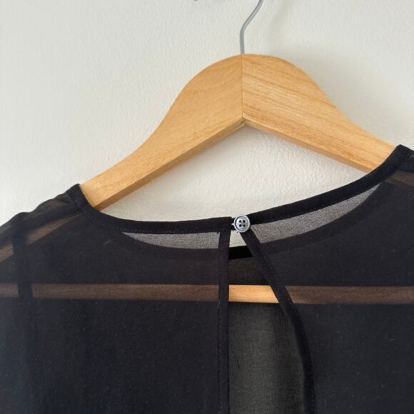 Aritzia Wilfred Talmont Sheer Sheer Chiffon Bodysuit Black XS - Picture 9 of 9